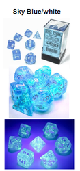 Borealis Sky Blue/white 7-Dice / 16mm / 12mm / 30mm Luminary (Online Only)
