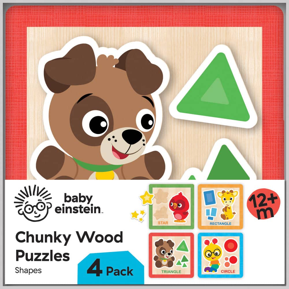 Baby Einstein Chunky Wood Puzzles - Kids 4-Pack