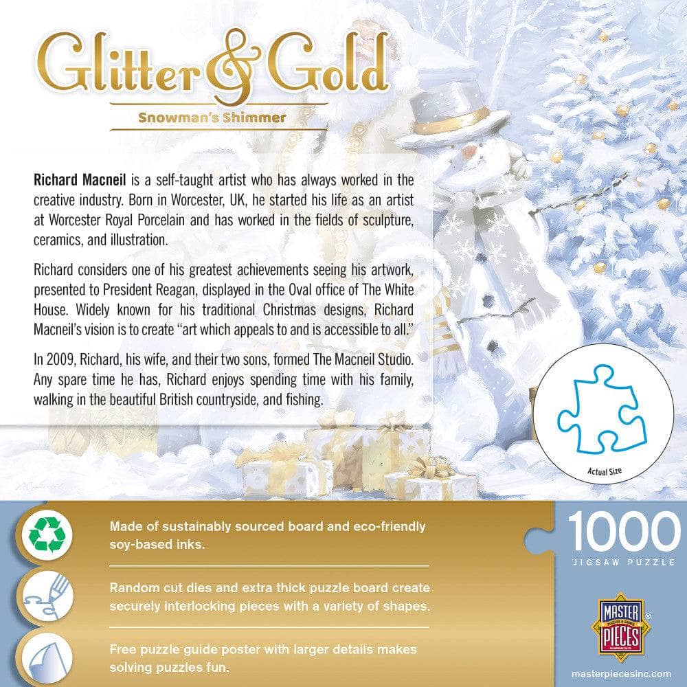 Glitter & Gold - Snowman's Shimmer 1000 Piece Jigsaw Puzzle (ONLINE ORDER ONLY)