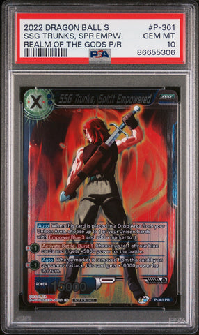 2022 DRAGON BALL SUPER SSG TRUNKS, SPR.EMPW. #P-361 - PSA 10 (Online Order Only)