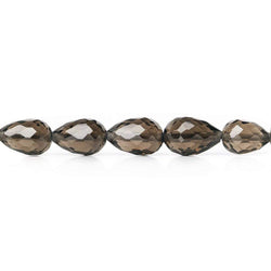 8x13mm Smoky Quartz Beads Straight Drilled Tear Drop 8 inch 16pcs (ONLINE ORDER ONLY)