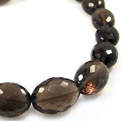 Smoky Quartz Straight Drilled Faceted Oval (ONLINE ORDER ONLY)