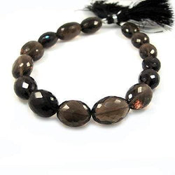 Smoky Quartz Straight Drilled Faceted Oval (ONLINE ORDER ONLY)
