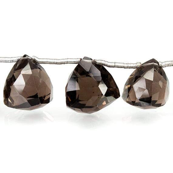 Smoky Quartz Top Drilled Faceted Trillion Beads, 7 inch, 8x8x8-10x10x10mm, 15 pieces (ONLINE ORDER ONLY)