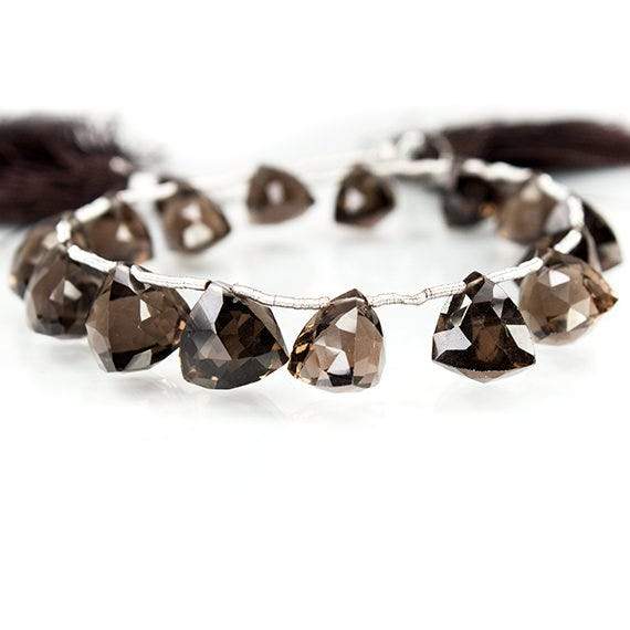 Smoky Quartz Top Drilled Faceted Trillion Beads, 7 inch, 8x8x8-10x10x10mm, 15 pieces (ONLINE ORDER ONLY)