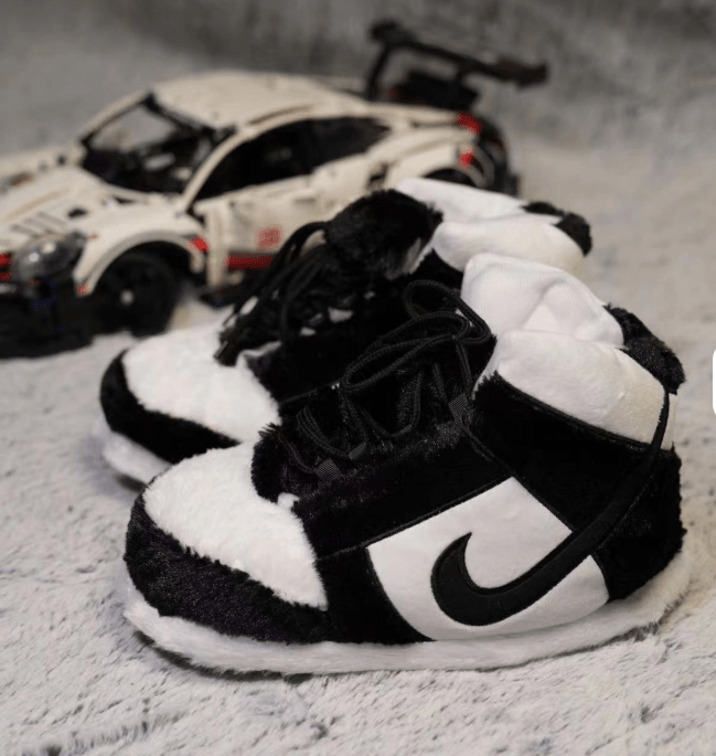 Sneaker Slippers Black and white panda Jordan 1 unisex for adults&kids (ONLINE ORDER ONLY)