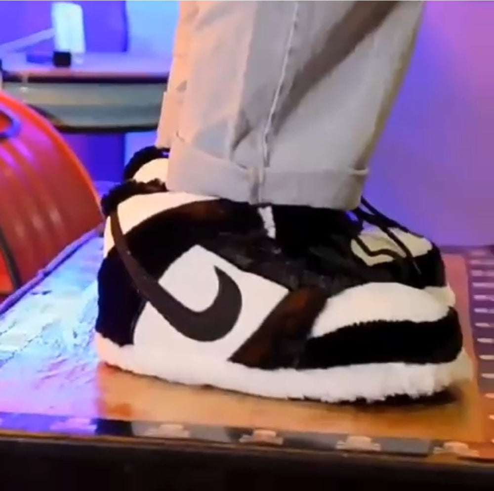 Sneaker Slippers Black and white panda Jordan 1 unisex for adults&kids (ONLINE ORDER ONLY)
