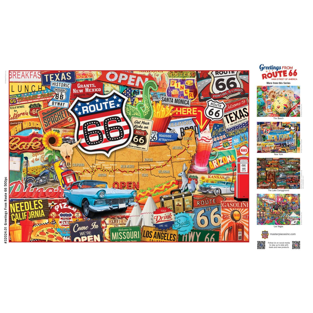 Greetings From Route 66 - 500 Piece Jigsaw Puzzle (ONLINE ORDER ONLY)
