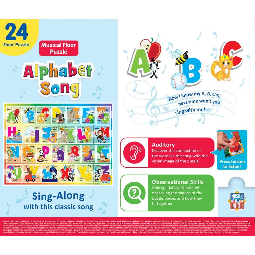 Alphabet Song - 24 Piece Musical Floor Jigsaw Puzzle (ONLINE ORDER ONLY)