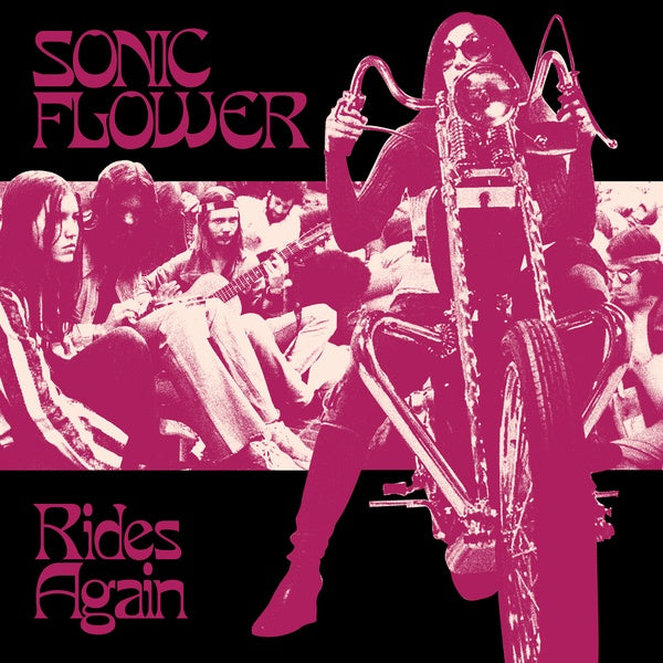 SONIC FLOWER - Rides Again (Alternate Cover) (White/Black/Pink Striped Vinyl) [Vinyl] (ONLINE ORDER ONLY)