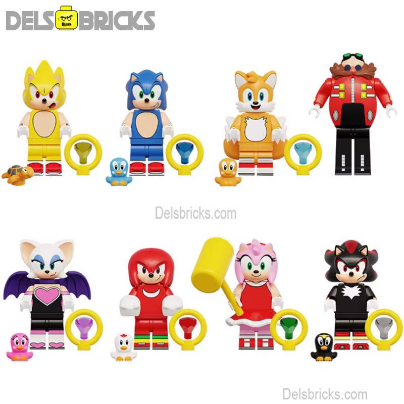 Sonic The Hedgehog Set of 8 Lego Minifigures Custom toys S2 (ONLINE ORDER ONLY)