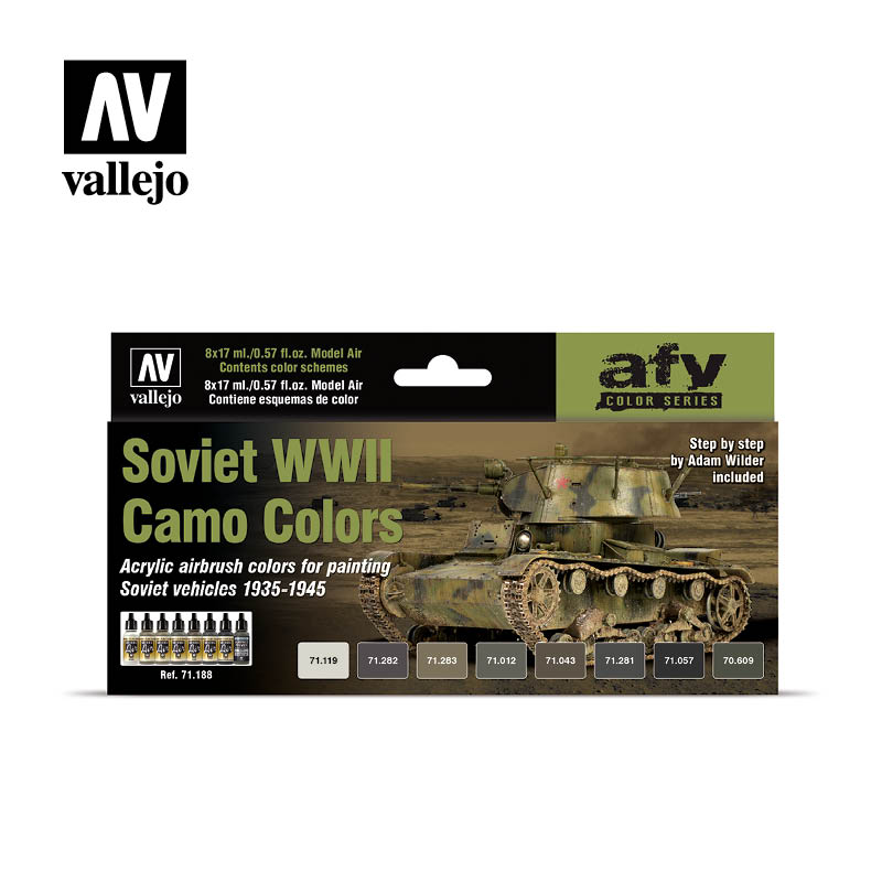 Model Air Set: Soviet WWII Camo Colors (8) by Adam Wilder (ONLINE ORDER ONLY)