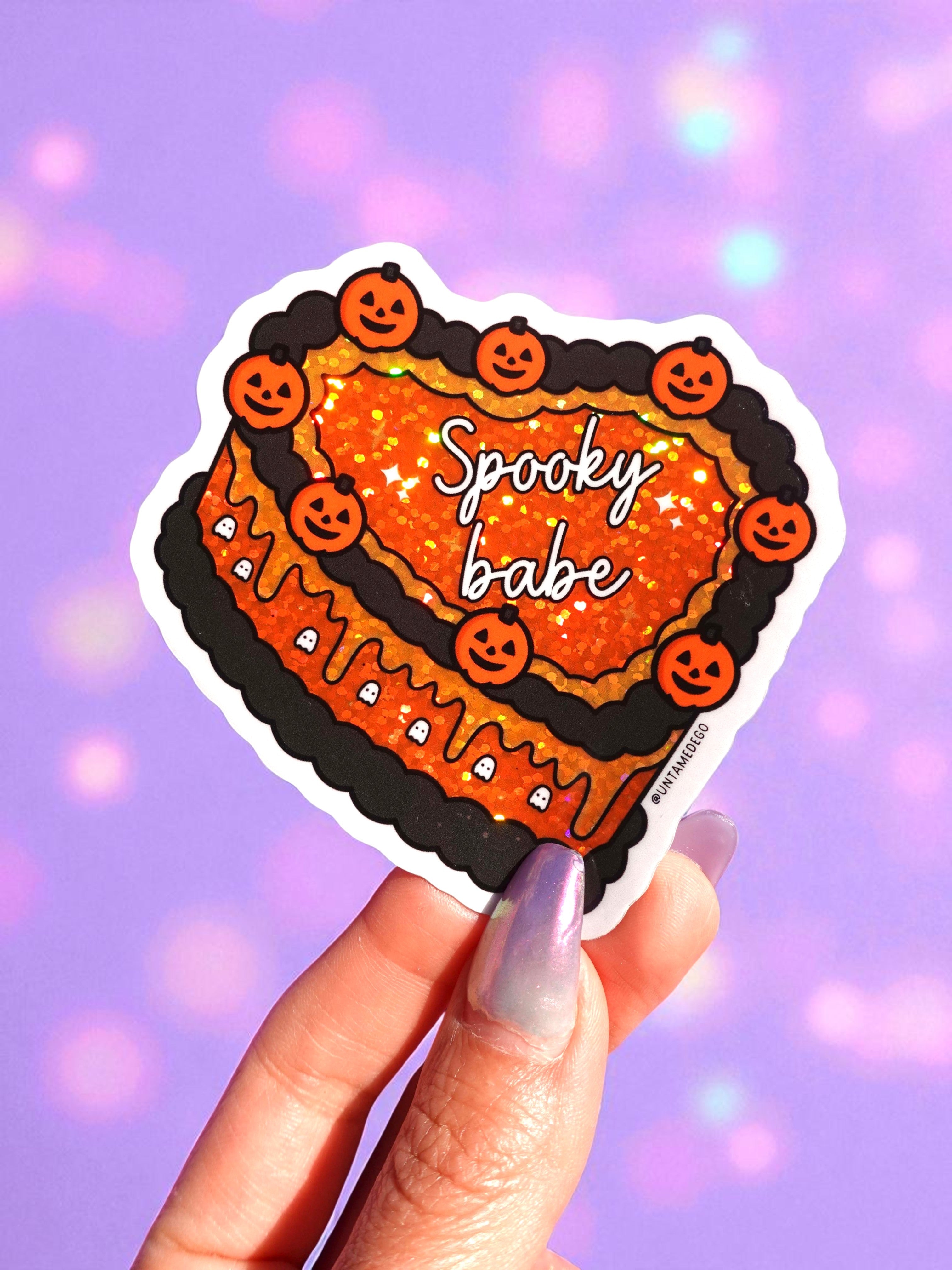 Spooky Babe Sticker – Halloween Glitter Cake Vinyl Sticker (ONLINE ORDER ONLY)