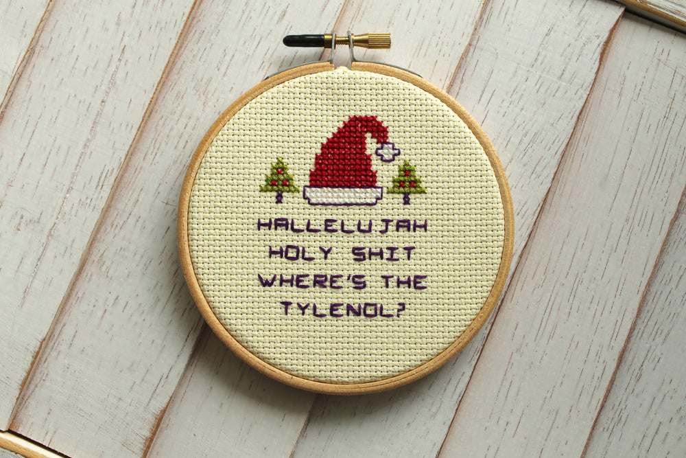 Christmas Vacation Quote Cross Stitch Kit – Funny Holiday Design (ONLINE ORDER ONLY)