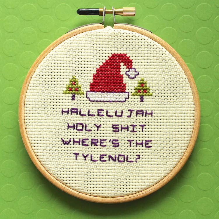Christmas Vacation Quote Cross Stitch Kit – Funny Holiday Design (ONLINE ORDER ONLY)
