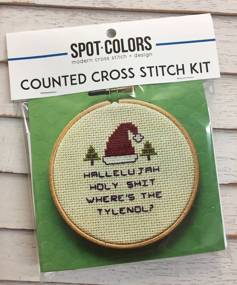 Christmas Vacation Quote Cross Stitch Kit – Funny Holiday Design (ONLINE ORDER ONLY)