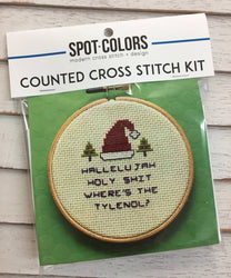 Christmas Vacation Quote Cross Stitch Kit – Funny Holiday Design (ONLINE ORDER ONLY)