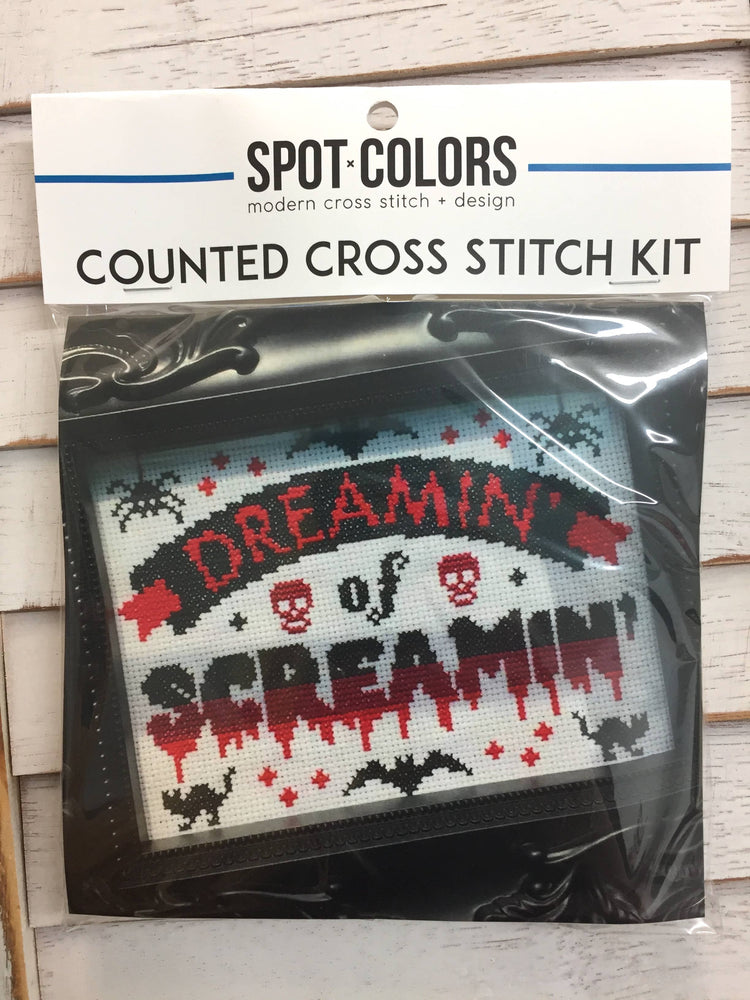 Dreamin’ of Screamin’ Cross Stitch Kit – Gothic Skull Design (5"x7") (ONLINE ORDER ONLY)