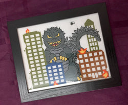 Monster Mayhem Cross Stitch Kit – Giant Monster City Design (8"x10") (ONLINE ORDER ONLY)