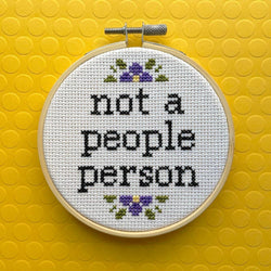 “Not a People Person” Cross Stitch Kit – Snarky Floral Design (ONLINE ORDER ONLY)