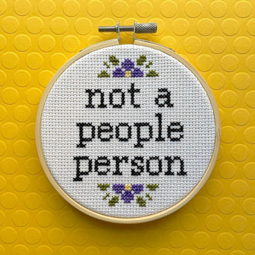 “Not a People Person” Cross Stitch Kit – Snarky Floral Design (ONLINE ORDER ONLY)