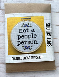 “Not a People Person” Cross Stitch Kit – Snarky Floral Design (ONLINE ORDER ONLY)