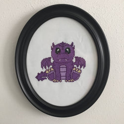 Purple Dragon Cross Stitch Kit – Adorable 6” Hoop Fantasy Design (ONLINE ORDER ONLY)