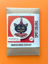 Spot Colors - Black Cat by Mary Engelbreit Counted Cross Stitch DIY KIT (ONLINE ORDER ONLY)
