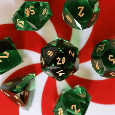 Emerald Multifaceted Glass Dice Set (ONLINE ORDER ONLY)