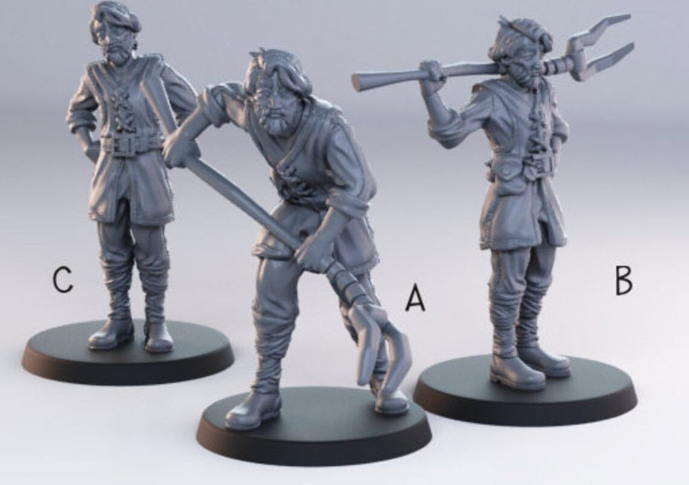 3D Printed Cast n Play - Stable Keepers Farmers 28mm 32mm D&D (Online Only)