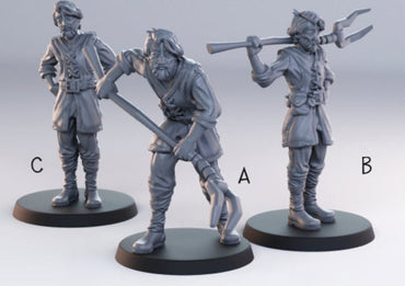 3D Printed Cast n Play - Stable Keepers Farmers 28mm 32mm D&D (Online Only)