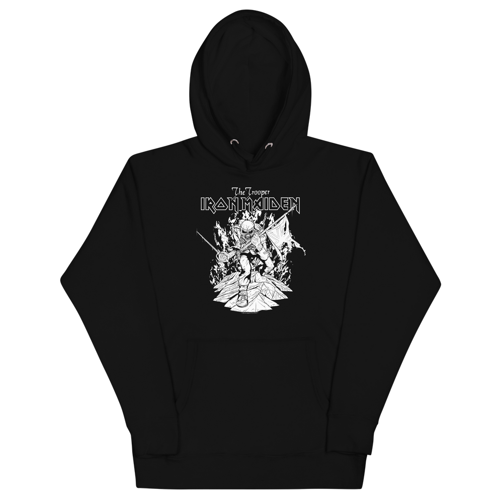 Iron Maiden Trooper Black and White Classic Hoodie [Apparel] (ONLINE ORDER ONLY)