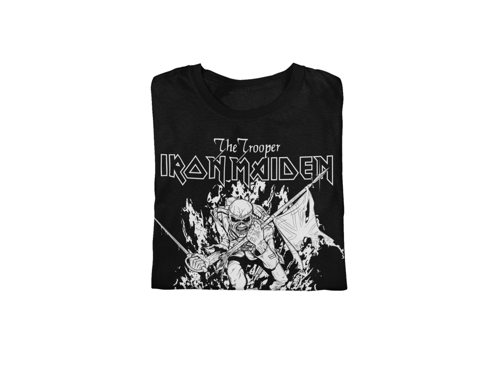 Iron Maiden - Trooper Black and White Jumbo Print T-Shirt [] (ONLINE ORDER ONLY)