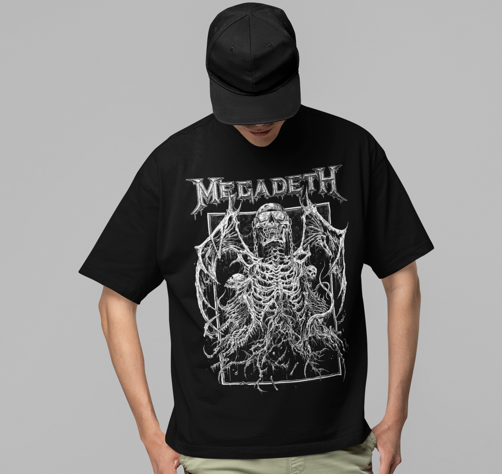 Megadeth Skeleton Wings Jumbo Print T-shirt [] (ONLINE ORDER ONLY)