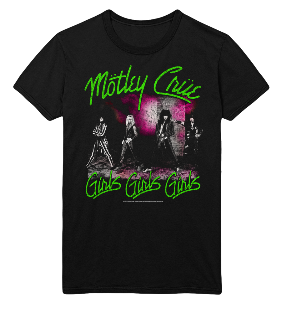 Motley Crue Green Girls Jumbo Print T-Shirt [] (ONLINE ORDER ONLY)