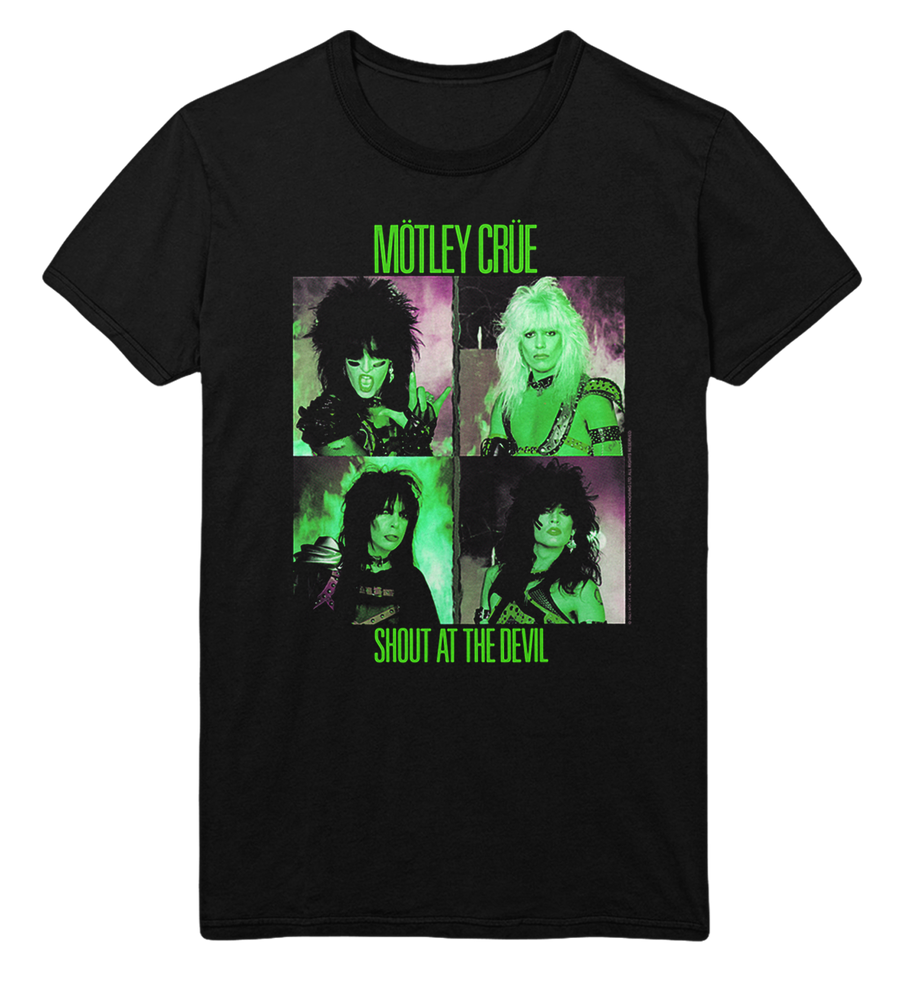 Motley Crue Green Shout Jumbo Print T-Shirt [] (ONLINE ORDER ONLY)
