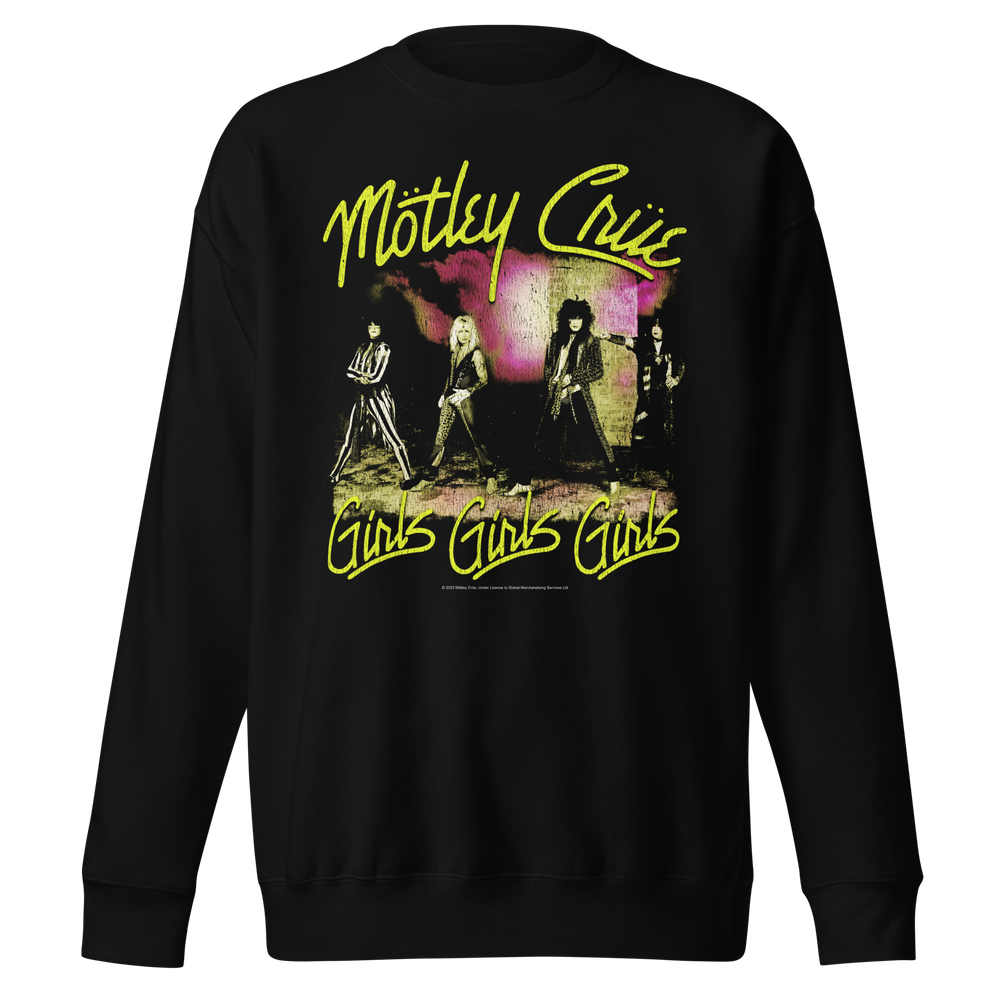 Motley Crue Yellow Girls Jumbo Print Sweatshirt [] (ONLINE ORDER ONLY)