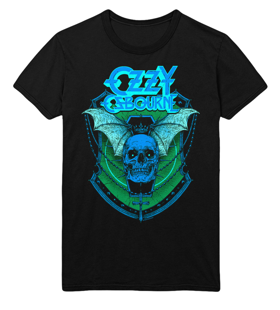 Ozzy Osbourne Neon Blue Bat Jumbo Print T-Shirt [] (ONLINE ORDER ONLY)