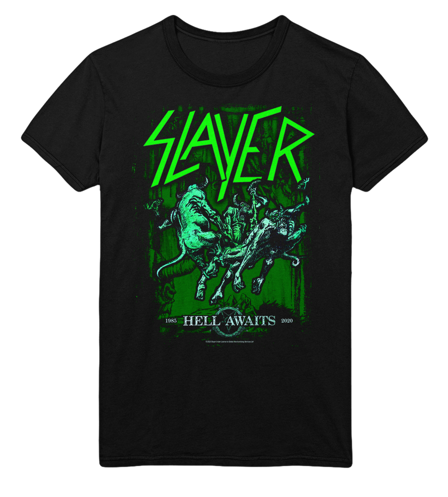 Slayer Neon Hell Awaits Jumbo Print T-Shirt [] (ONLINE ORDER ONLY)
