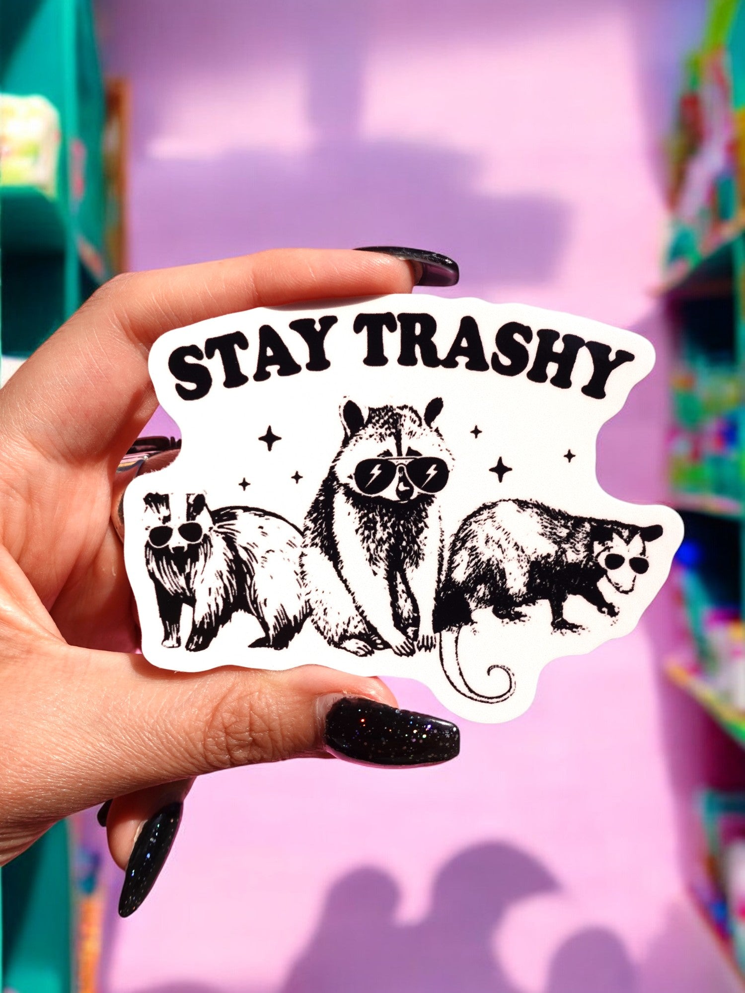 Stay Trashy Racoon Sticker (Online Order Only)