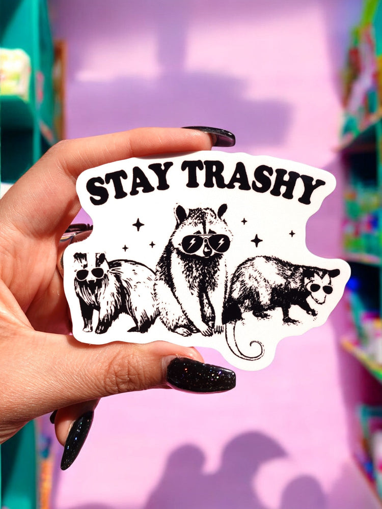 Stay Trashy Racoon Sticker (Online Order Only)