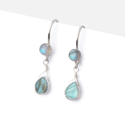 Sterling Silver Labradorite Cabochon Earwire Set of 2 pieces (ONLINE ORDER ONLY)