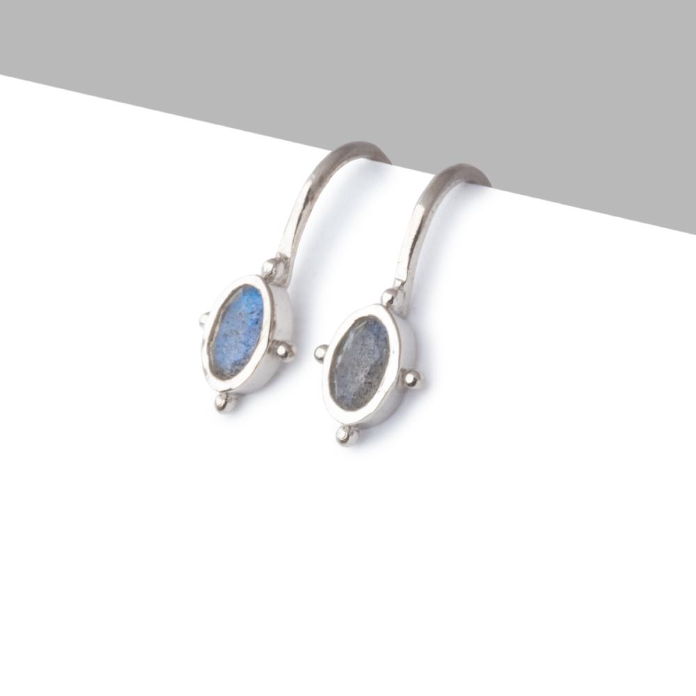 Sterling Silver Labradorite Oval Earring Set of 2 pieces (ONLINE ORDER ONLY)