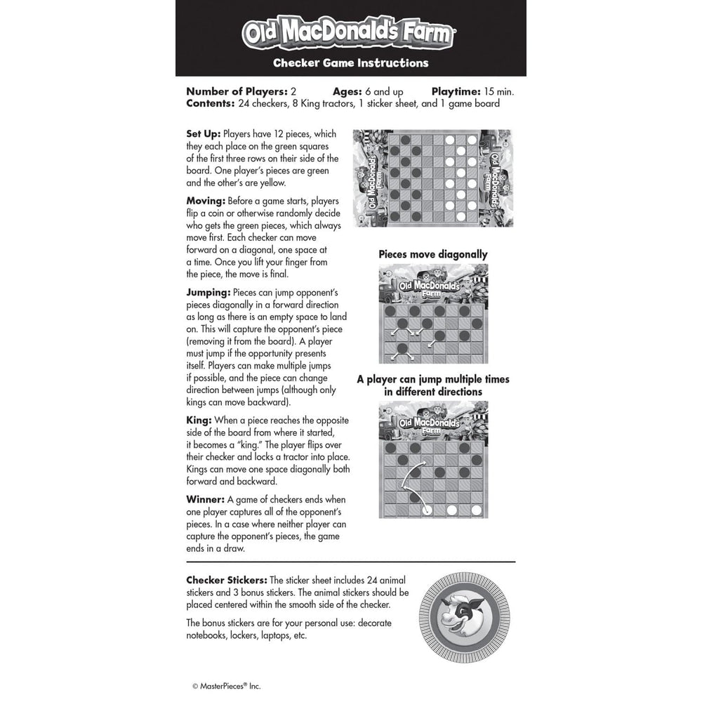 Old MacDonald's Farm Checkers Board Game (ONLINE ORDER ONLY)