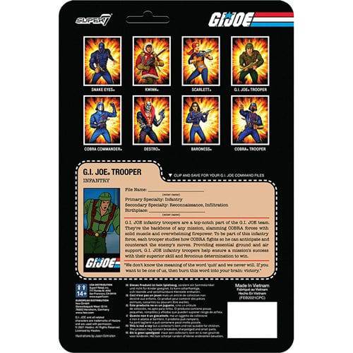 Super7 G.I. Joe 3 3/4-Inch ReAction Figure - Select Figure(s) (Online Order Only)