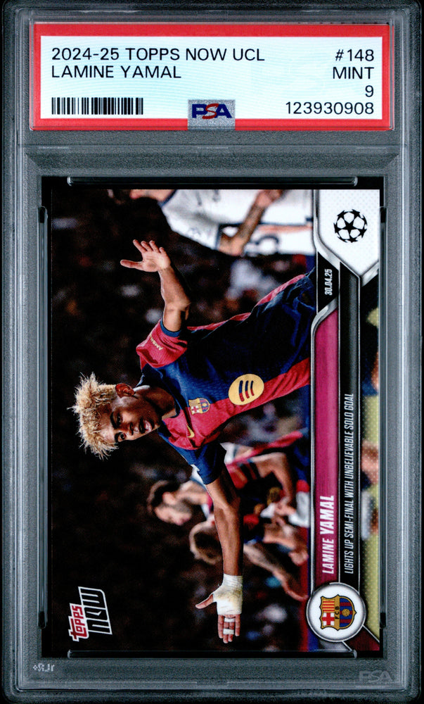 Graded 2024 Topps Now UCL Lamine Yamal #148 Rookie RC Soccer Card PSA 9 Mint (ONLINE ORDER ONLY)