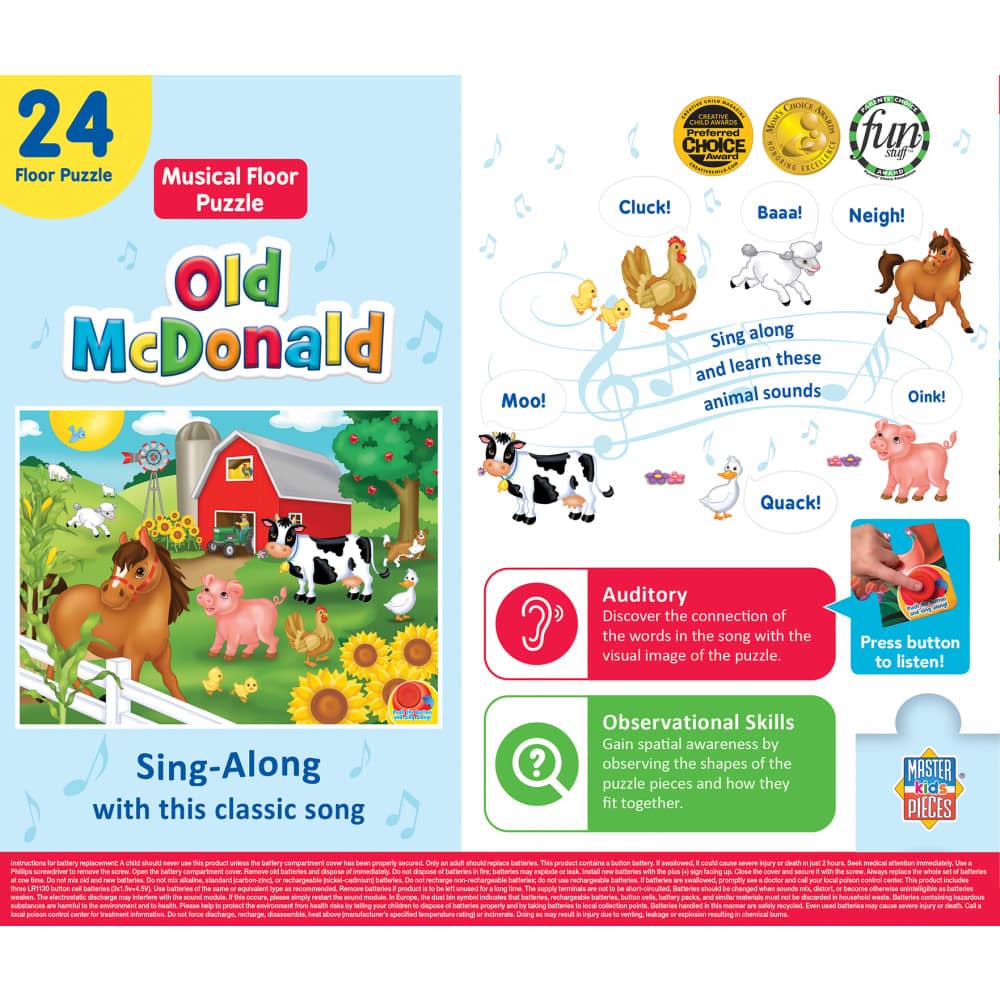 Old McDonald - 24 Piece Musical Jigsaw Puzzle