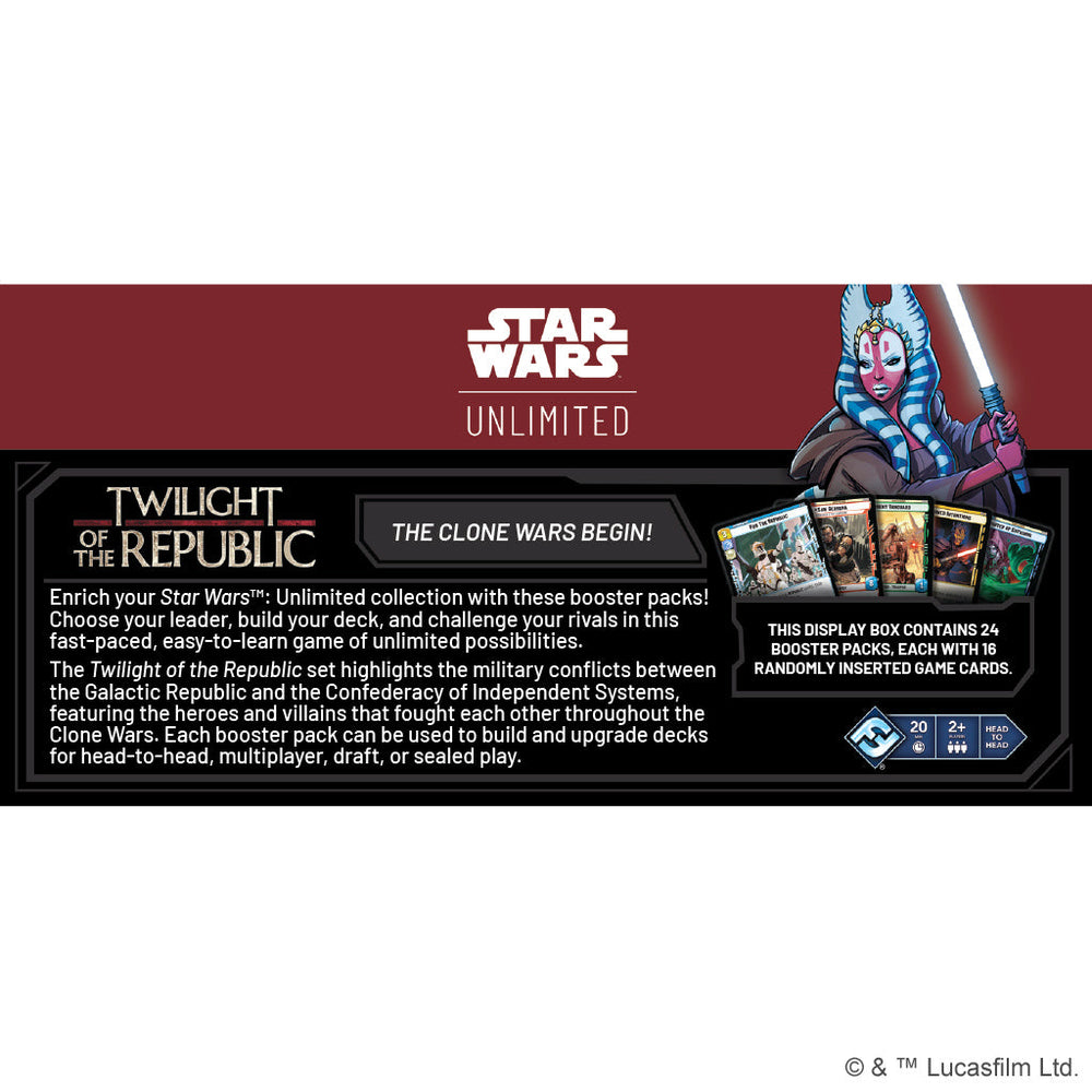 Star Wars: Unlimited - Twilight of the Republic Booster Display (ONLINE ORDER ONLY)