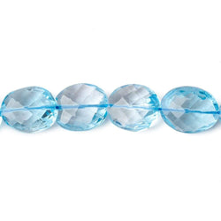 Swiss Blue Topaz faceted oval beads 14 inches 31 pieces 11x9-13x9mm  A (ONLINE ORDER ONLY)