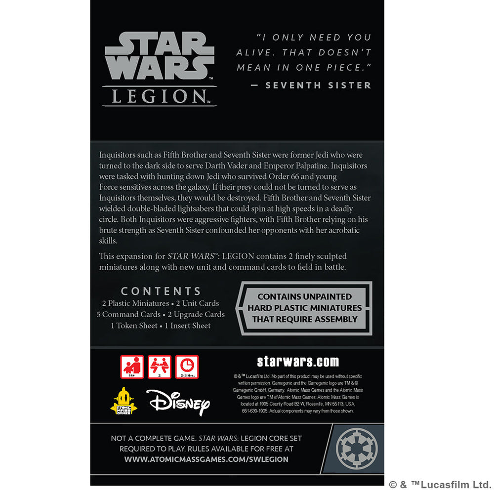 Star Wars Legion: Fifth Brother & Seventh Sister Operative Expansion (ONLINE ORDER ONLY)